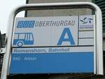 (243'297) - BUS OBERTHURGAU-Haltestellenschild - Romanshorn, Bahnhof - am 29.