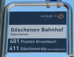 (252'540) - AUTO AG URI-Haltestellenschild - Gschenen, Bahnhof - am 9.