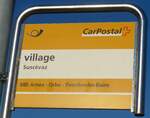 (173'125) - PostAuto-Haltestellenschild - Suscvaz, village - am 19.