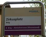 (242'020) - ORtSBUS-Haltestellenschild - Brig, Zirkusplatz - am 30. Oktober 2022