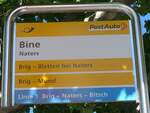 (173'677) - PostAuto/ORtSBUS-Haltestellenschild - Naters, Bine - am 7.