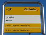 (176'617) - PostAuto-Haltestellenschild - Vetroz, poste - am 12.