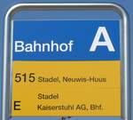 (169'307) - ZVV/PostAuto-Haltestellenschild - Blach, Bahnhof - am 19.