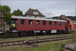 Nicht im Einsatz ist der B3 3 der ST, ursprnglich 1905 als C3 8397 an die SBB geliefert und 1965 von der ST bernommen worden. Triengen, August 2024.