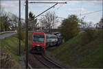 Re 450 023 mit einer S-Bahn Zürich bei Lottstetten.