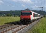 EW IV Steuerwagen, geschoben von Re 460 016 'Rohrdorfer Berg Reusstal' bei Bettenhausen.