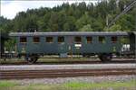 Fahrtag im Zürcher Oberland. Zweiachspersonenwagen C 6109 in Bauma. Juli 2023.