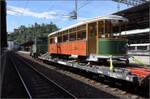 Das wertvolle Transportgut an diesem Tag war der wundervoll restaurierte Tramwagen Bi 369 der CGTE, auf dem Weg in die Heimat.