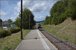 Jurabahn vor der Generalsanierung im Abschnitt Sanceboz-Sombeval – Moutier.

RBDe 560 227 in Pontenet. August 2026.