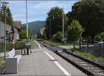 Jurabahn vor der Generalsanierung im Abschnitt Sanceboz-Sombeval – Moutier.

Haltepunkt Sorvilier. August 2026. 