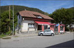 Jurabahn vor der Generalsanierung im Abschnitt Sanceboz-Sombeval – Moutier.

Hotel de Gare in Court. August 2026. 