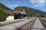 Jurabahn vor der Generalsanierung im Abschnitt Sanceboz-Sombeval – Moutier.

Das Empfangsgeb�ude von Court. August 2026. 