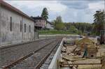 Bilder vom Bahnhofsumbau in Bonfol. April 2023.