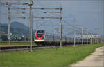 RABDe 500 008 'Vincenzo Vela' und RABDe 500 001 'Jean Piaget' bei Neumatten, Oberbuchsiten. August 2025.