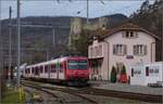 Eine Überraschung in der Klus war der Travys-NPZ RBDe 560 364, der hier in den Diensten der SBB steht und ab dieser Fahrt den Verkehr nach Balsthal bestritt.