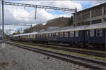 Der Swiss Train Bleu ist in Klus abgestellt. April 2024.