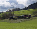 Ostermontag bei der 'Emmentalbahn'.

Eb 3/5 5810 bei Gammenthal. April 2024.