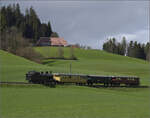 Ostermontag bei der 'Emmentalbahn'.

Eb 3/5 5810 bei Wydithub. April 2024.