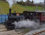 Ostermontag bei der 'Emmentalbahn'.

Ankunft von E 3/3 853 der JS in Wasen im Emmental. April 2024.