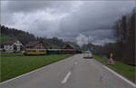 Ostermontag bei der 'Emmentalbahn'.

E 3/3 853 der JS bei Sllenbach. April 2024.