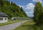 RABe 528 223 auf dem Weg nach Bern. Emmenmatt, Mai 2025.