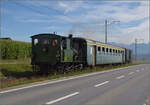 E 3/3 'Beinwyl' der Seethalbahn mit BLS A 801 und SBB F 16847 beim Kieswerk Ballwil.