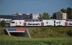 RABe 512 042 und RABe 512 008 bei Salina Raurica. August 2025.