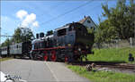150 Jahre Tsstalbahn.

Der BT-Habersack Eb 3/5 9 fhrt in Bretswil nach Bauma ab. September 2025.