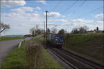 Containerzug bei Lottstetten, gezogen von Re 475 424.