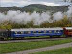 Den Schweizer Bahnen zum 175. Geburtstag.

Dampftage Koblenz, der Salonwagen As 412 der OeBB. Rietheim, Oktober 2022.