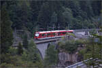 ABeh 8/12 312 der MGB trifft gleich in Göschenen ein. August 2025.