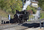 Lok Heidi G 3/34 11 umf�hrt ihren Zug in Filisur ihren Museumszug zum Wasserfassen. September 2026.