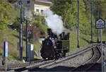 Lok Heidi G 3/34 11 umf�hrt ihren Zug in Filisur ihren Museumszug zum Wasserfassen. September 2026.