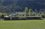Lok Heidi G 3/34 11 zwischen Surava und Alvaneu mit einem Museumszug. September 2026.