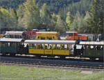 Im Bild ist C 114 der Bernina-Bahn. Der Wagen wurde 1910 von der SIG an die Bernina-Bahn geliefert. 2001 wurde er vom Club 1889 zum Bistrowagen umgebaut und bekam den Name 'La Bucunada', im Puschlaver Dialekt bedeutet das 'Zvieri'. Surava, September 2026. 