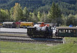 Lok Heidi G 3/34 11 f�hrt mit ihrem Museumszug in Surava ab. September 2026.