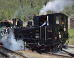 Lok Heidi G 3/34 11 hat in Surava ihren Zug zur R�ckkehr nach Samedan umfahren. September 2026.