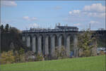 Vermutlich RABe 511 039 auf dem Eglisauer Viadukt über den Rhein. April 2026.
