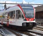 Baustelle in Emmenbrücke anders betrachtet mit RABe 520 003.