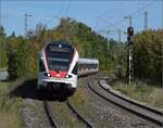 Die Seehasen RABe 521 002 und RABe 521 007 in Welschingen.