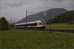 Auf der Schweizer Gäubahn. 

RABe 523 048 nach Olten. Onsingen, Oktober 2024.