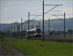 RABe 523 051 im Dünnerenfeld. Oensingen, August 2025.
