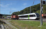 150 Jahre Tsstalbahn.

Der Regelverkehr mit RABe 526 749 und einem weiteren RABe 526 in Bauma. September 2025.