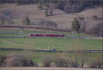 Der ex-RM RABe 526 283 f�hrt aus Sonceboz-Sombeval aus mit Ziel Moutier.