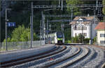 RABe 528 116 in Moutier auf dem Weg nach Basel. Juni 2026.
