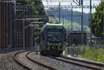 RABe 535 123 in Burgdorf Steinhof auf der echten Emmentalbahnstrecke.