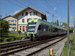 RABe 535 123 in Burgdorf Steinhof auf der echten Emmentalbahnstrecke.