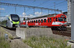 150 Jahre Emmentalbahn    RABe 566 222 wird für die Fahrt nach Konolfingen bereitgestellt.