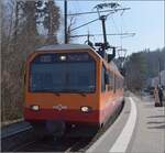 Triebwagen Be 556 522, ein Tiefeinstiegswagen und ein nicht bekannter Be 556, hinten Be 556 527 in Uitikon-Waldegg.