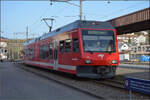 ABe 2/6 632 'Mont Soleil' steht in Tavannes abfahrbereit nach Le Noirmont.